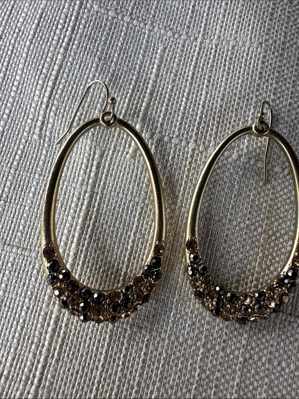Alexis Bittar Gold-Plated Open Oval Crystal Earrings